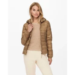 ONLY Veste matelasse capuche Tahoe toasted coconut Femme MARRON Sale