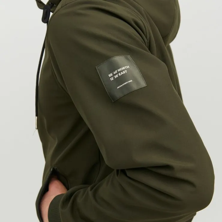 JACK & JONES Veste mi saison mate zippée à capuche Homme VERT FONCE