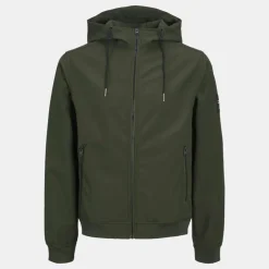 JACK & JONES Veste mi saison mate zippée à capuche Homme VERT FONCE