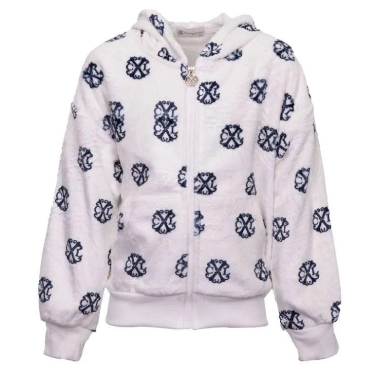 CXL BY CHRISTIAN LACROIX Veste polaire zippée à capuche imprimé logo Fille BLANC New