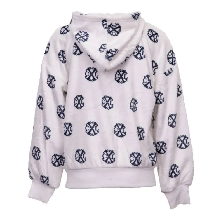 CXL BY CHRISTIAN LACROIX Veste polaire zippée à capuche imprimé logo Fille BLANC New