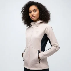 ROSSIGNOL Veste rose poudrée softshell ajustée à capuche poches zippées noires Femme ROSE CLAIR Online