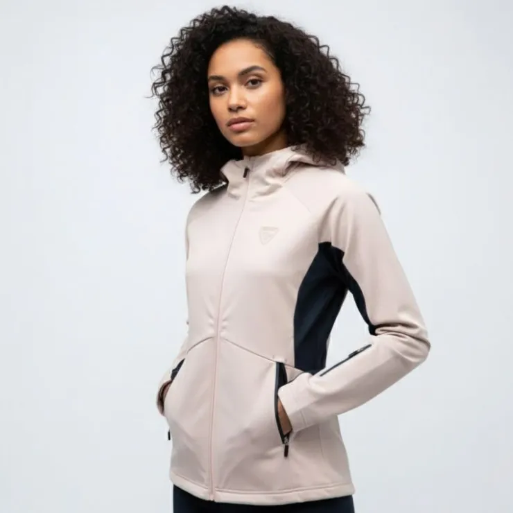 ROSSIGNOL Veste rose poudrée softshell ajustée à capuche poches zippées noires Femme ROSE CLAIR Online