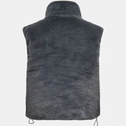 ONLY Veste sans manche reversible fausse fourrure col montant Femme GRIS FONCE