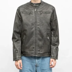 DEELUXE 74 Veste style motard condor poches zipppées Homme GRIS FONCE Online