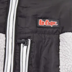 LEE COOPER Veste zippée sherpa polaire avec capuche Enfant NOIR Clearance