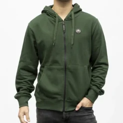 HELVETICA Veste zippee a capuche monaco Homme VERT FONCE Online