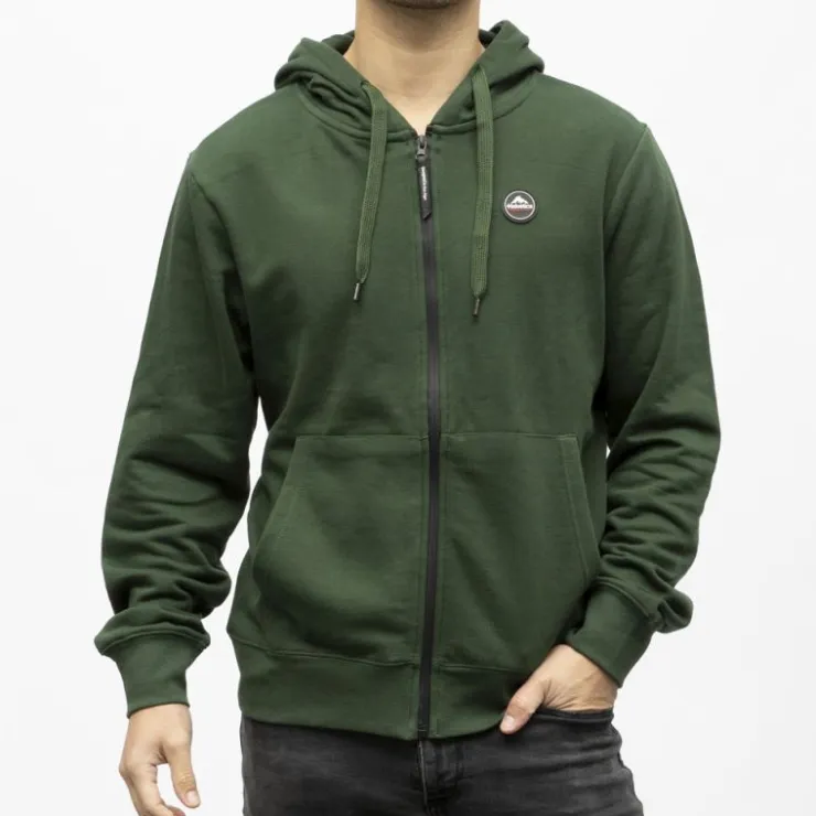 HELVETICA Veste zippee a capuche monaco Homme VERT FONCE Online