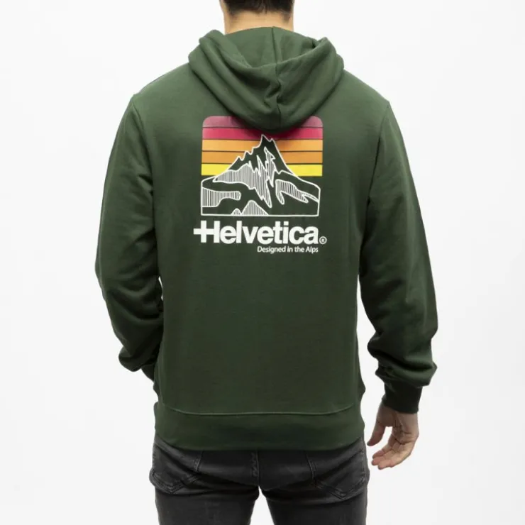 HELVETICA Veste zippee a capuche monaco Homme VERT FONCE Online