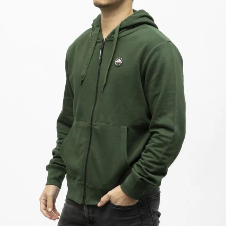 HELVETICA Veste zippee a capuche monaco Homme VERT FONCE Online